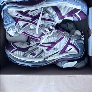 Women's Purple and White Running Shoes